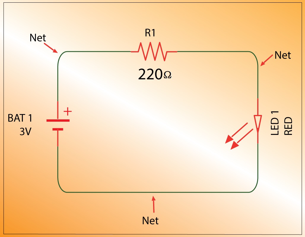 Nets in a basic circuit diagram