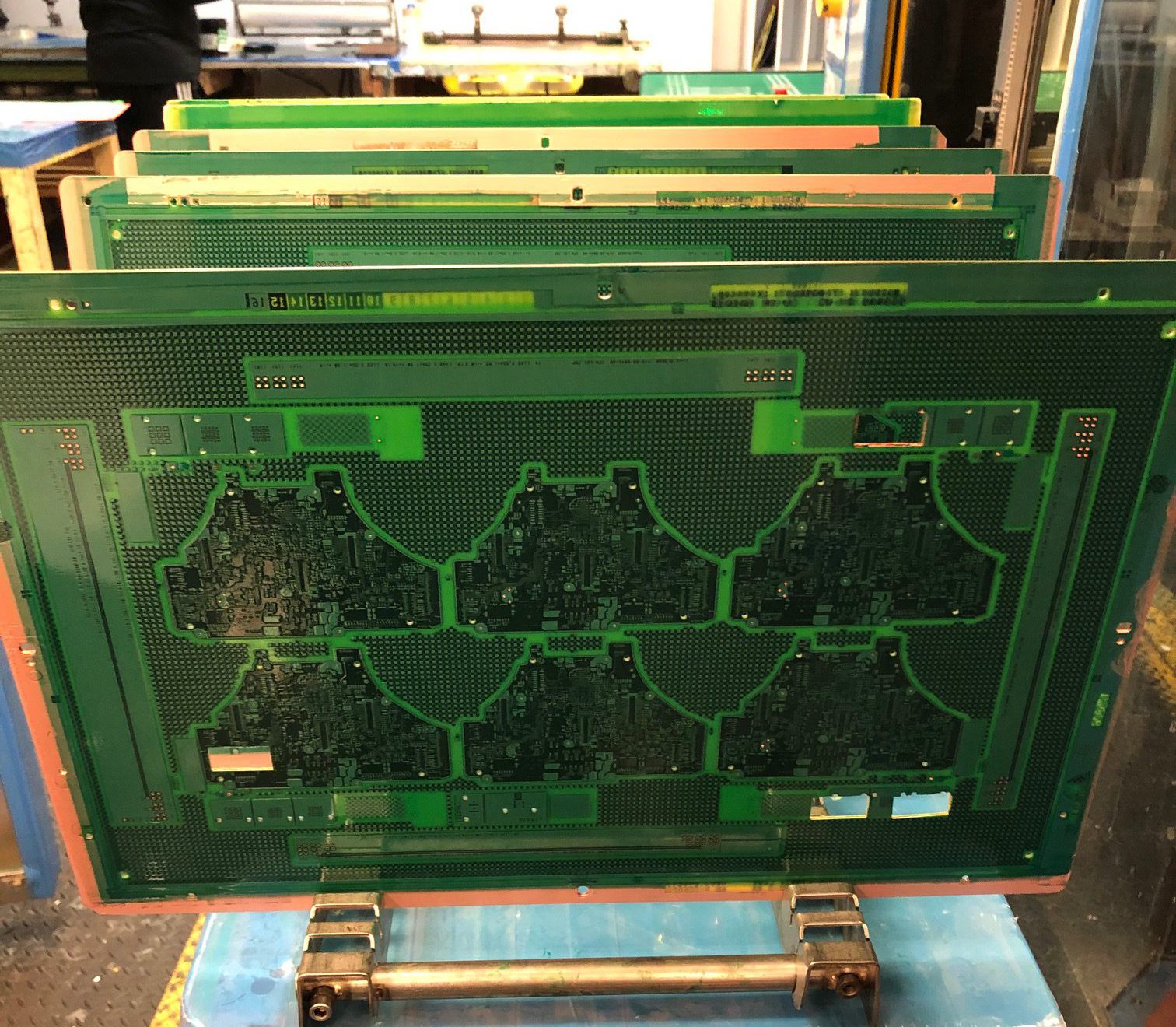 PCB panels coated with solder mask