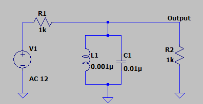LC bandpass filter circuit