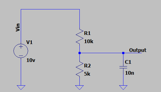 Voltage divider circuit with DC input