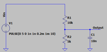 Voltage divider circuit with a pulse input