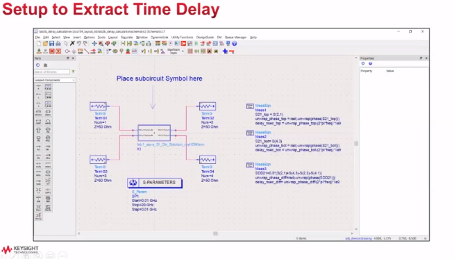 Setup to extract the time delay for signal integrity analysis