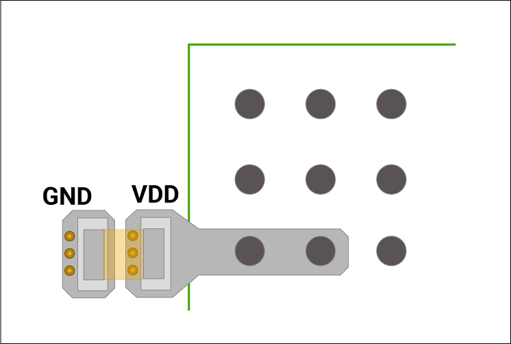 Placing vias adjacent to the capacitor mounting pad.