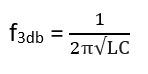 Cut off frequency formula