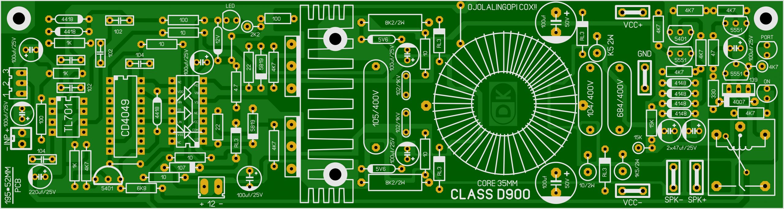 Silkscreen on a PCB