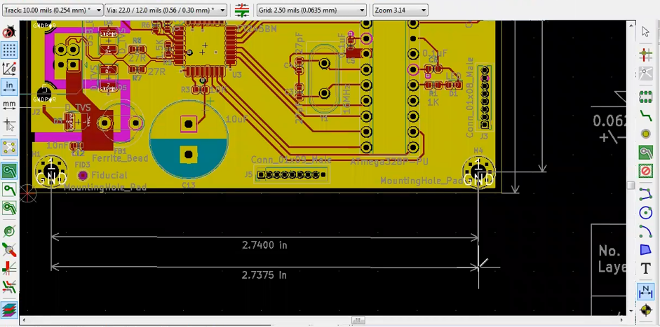 Adding dimensions in KiCad