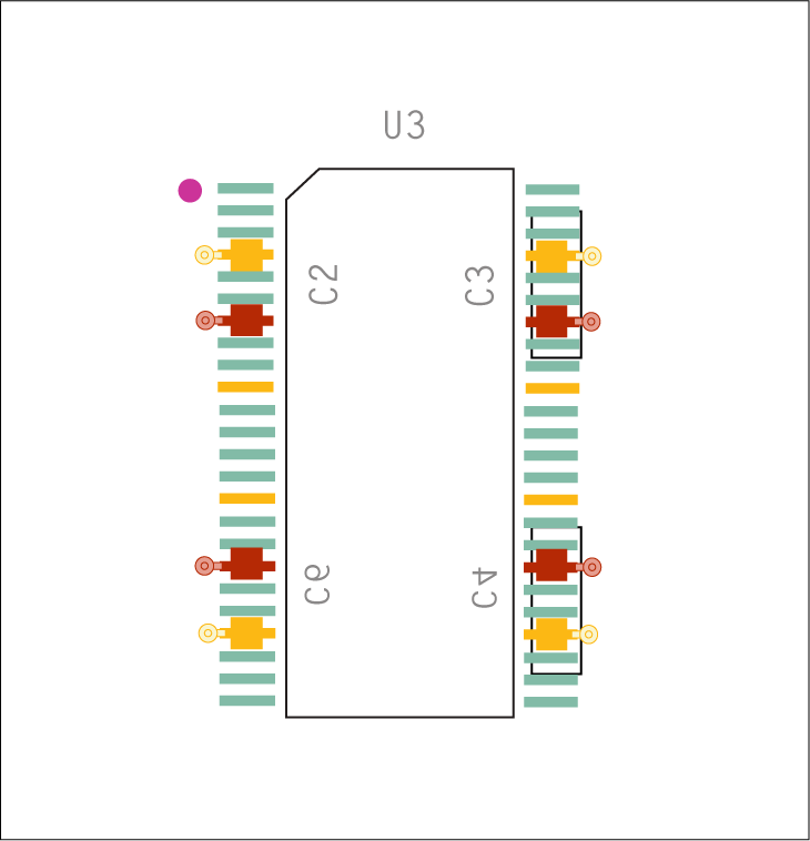 Bypass capacitor placement to avoid ground bounce.