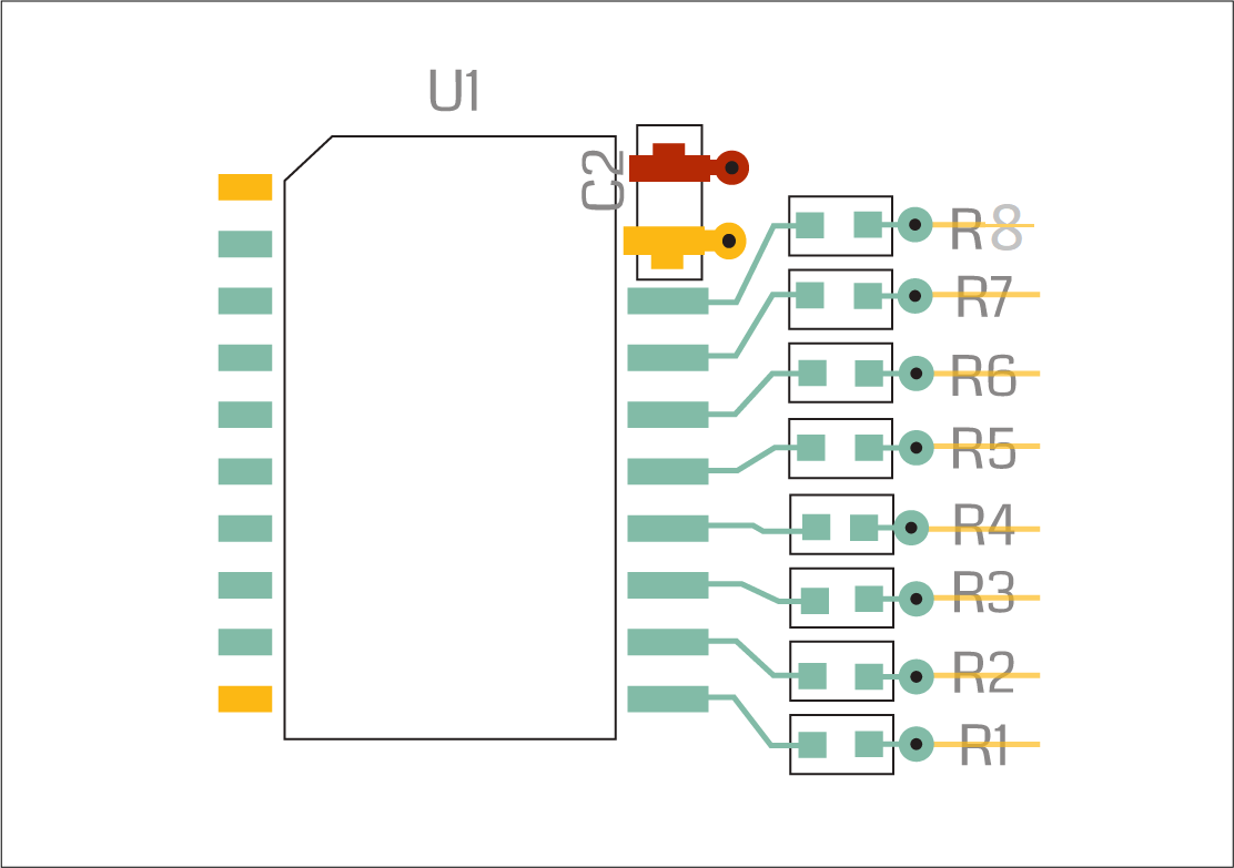 Capacitor placement on the opposite side.