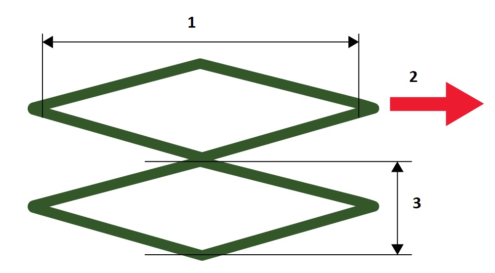 Diamond-shaped cross hatched pattern for differential signaling in flex