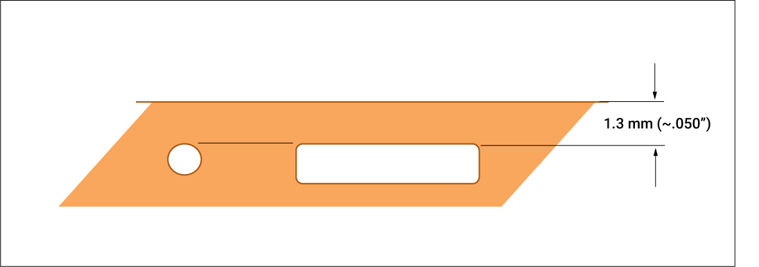 Hole to edge distance on flexible circuit