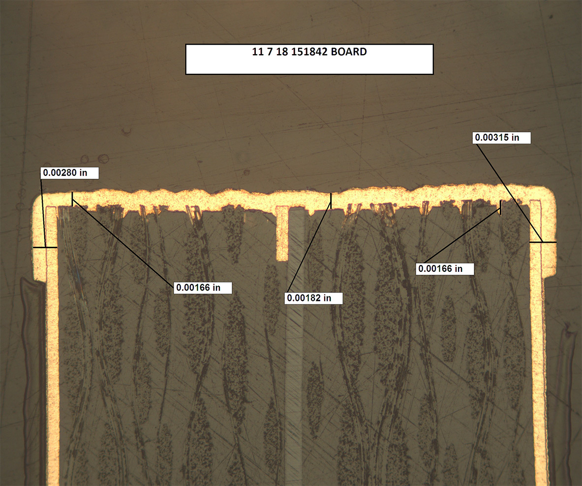 PCB cross section analysis