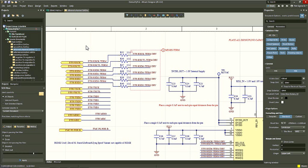 Selecting the circuit segment in the PCB