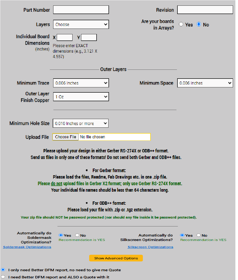 Better PCB DFM tool interface