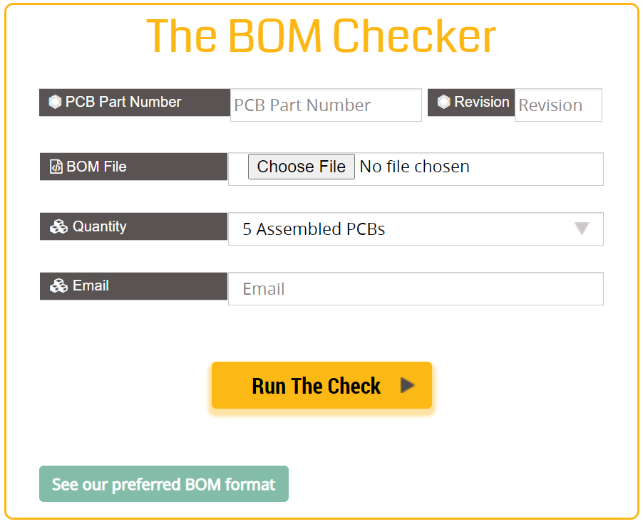 BOM Checker interface