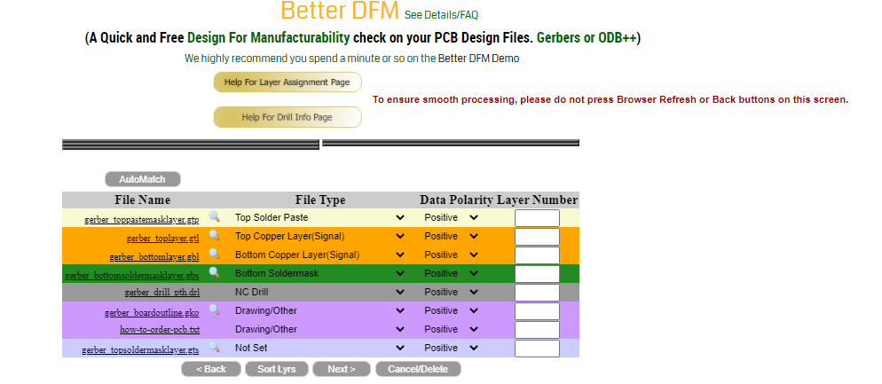 Sorting the PCB layers