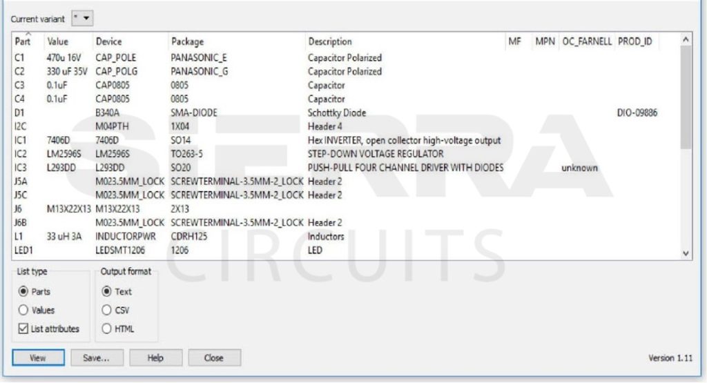 Component list in BOM pcb-component-list-in-bom.jpg
