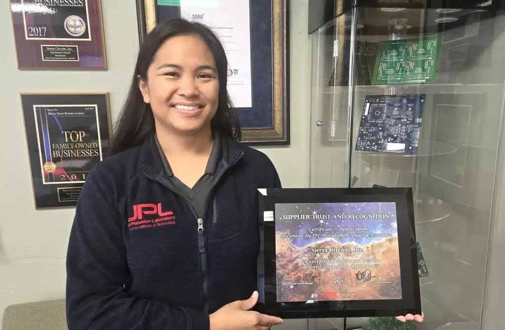 Allison Guerrero Gives Sierra Circuits the STAR Award for our Outstanding Support on JPL AIRSAR-NG Mission.webp