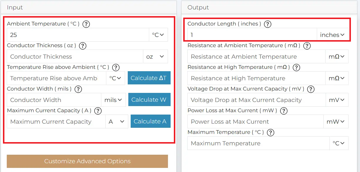 Input parameters input-parameters-trace-width-calculator.webp