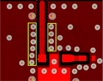 Ground stitching vias around an RF trace ground-stiching-vias-around-rf-trace.webp