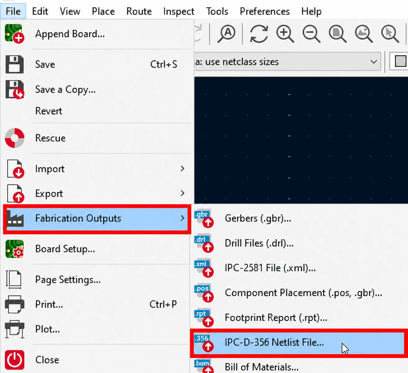 Exporting an IPC-D-356 netlist in KiCad exporting-IPC-D-356-netlist-in-KiCad.webp